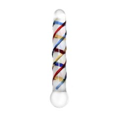   Rimba Rachella - dubbelzijdige glazen dildo - transparant/kleur