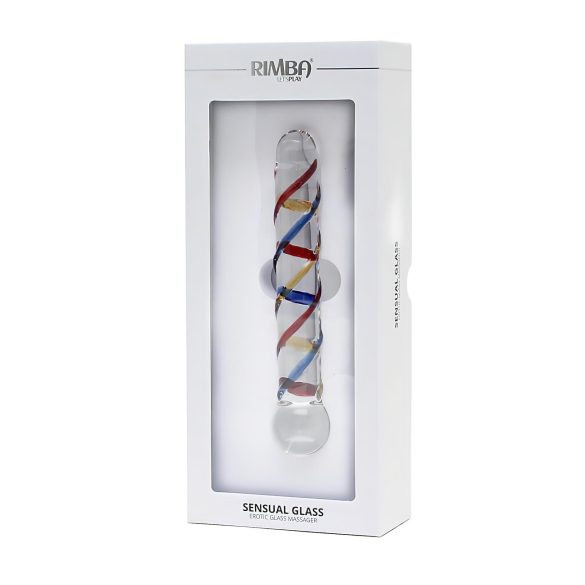 Rimba Rachella - dubbelzijdige glazen dildo - transparant/kleur
