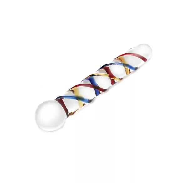 Rimba Rachella - dubbelzijdige glazen dildo - transparant/kleur