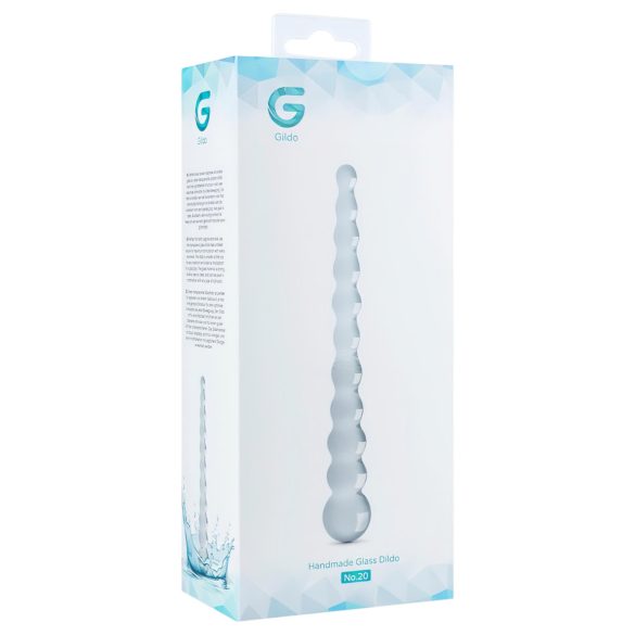 Gildo Glass No. 20 - glazen dildo met ribbels - transparant