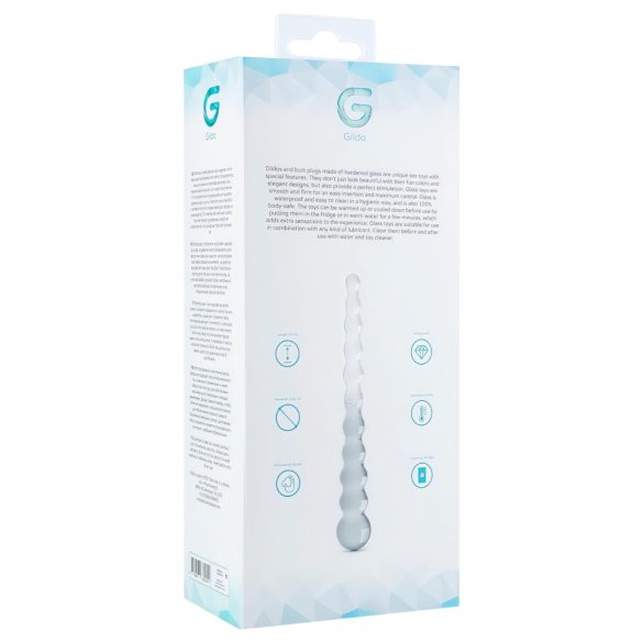 Gildo Glass No. 20 - glazen dildo met ribbels - transparant