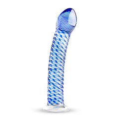 Gildo Glass No. 5 - spiraal glazen dildo (transparant-blauw)