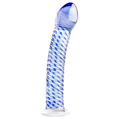   Gildo Glass No. 5 - glazen dildo met spiraal - transparant blauw