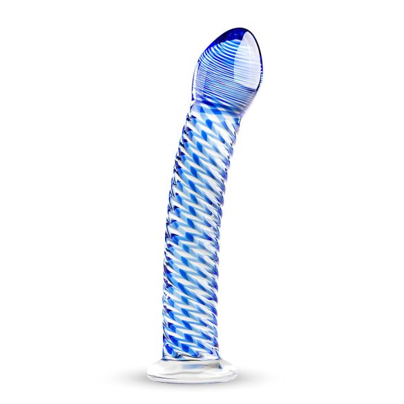 Gildo Glass No. 5 - Spiralvormig glas dildo (transparant-blauw)