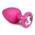 Easytoys Diamond - anaal plug met witte steen (groot) - roze