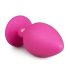 Easytoys Diamond - anaal plug met witte steen (groot) - roze