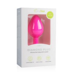Easytoys Diamond - anaalplug met witte steen - medium - roze