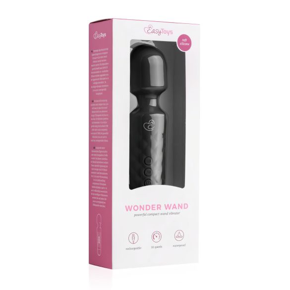 EasyToys - mini wand vibrator - oplaadbaar - zwart