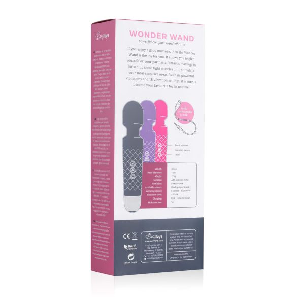 EasyToys - mini wand vibrator - oplaadbaar - zwart