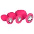 Easytoys Diamond - anaal plug set - siliconen - roze