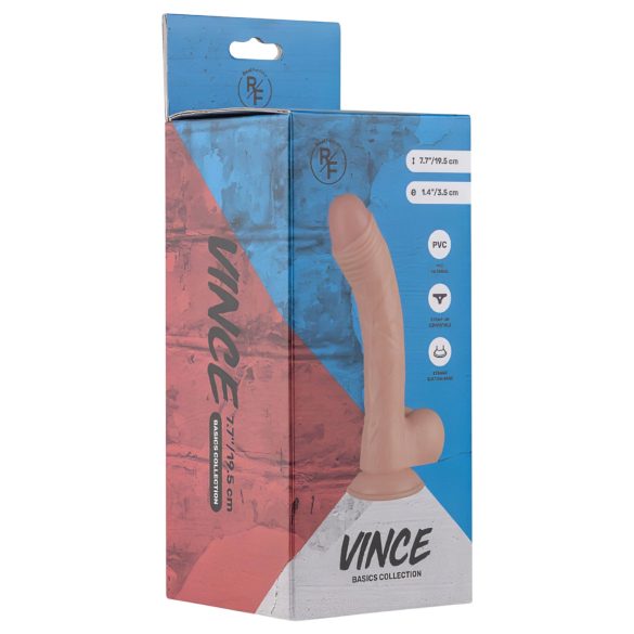 Real Fantasy Vince - dildo met ballen en voorhuid - 19,5cm - huidskleur