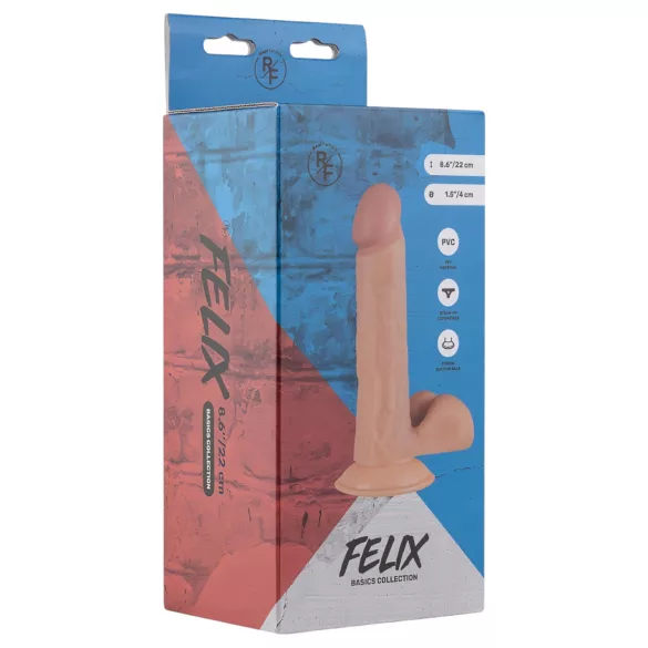 Real Fantasy Felix - realistische dildo met ballen - 22cm - huidkleur