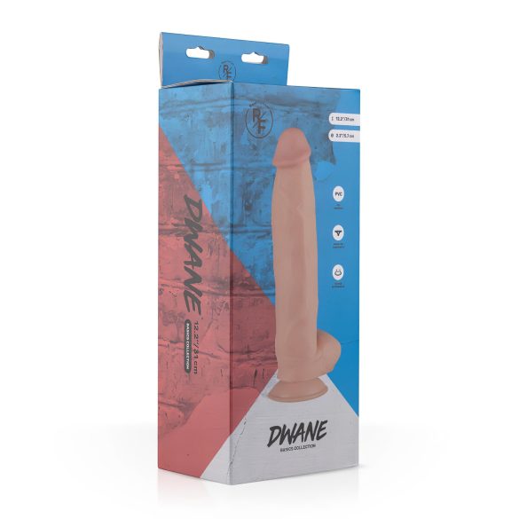 Real Fantasy Dwane - realistische dildo met balzak - 31cm - huidkleur