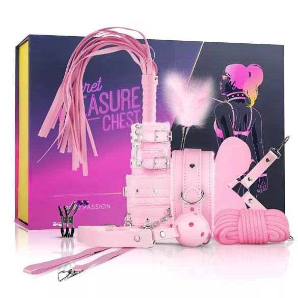 Secret Pleasure Chest - BDSM set voor gevorderden - 14-delig - roze