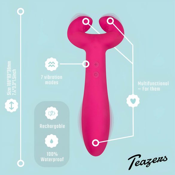 Easytoys Couple - oplaadbare waterdichte duo vibrator - siliconen - roze