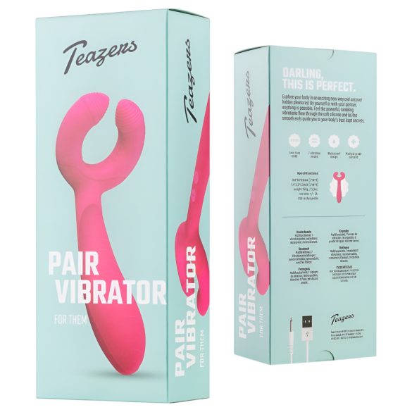 Easytoys Couple - oplaadbare waterdichte duo vibrator - siliconen - roze