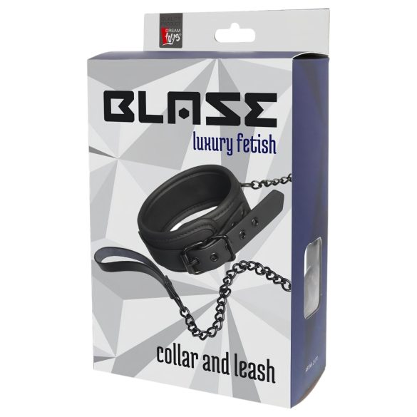 Blaze - halsband en riem (zwart)