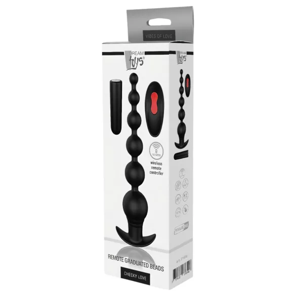 Cheeky Love - anaal vibrator met afstandsbediening en kralen - zwart