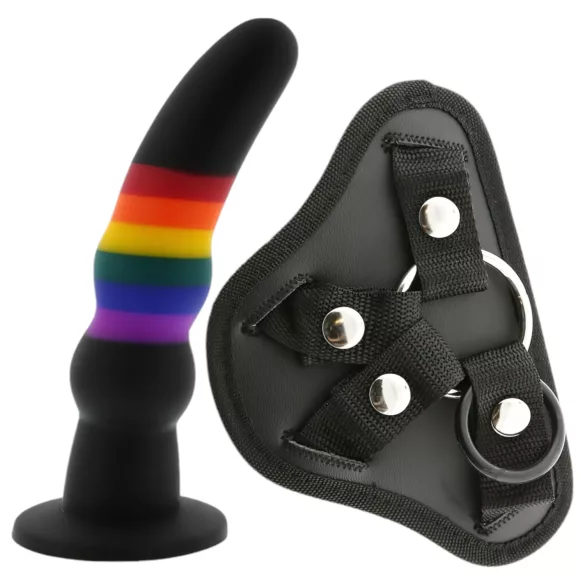 Colorful Love - strap-on dildo - kleurrijk - siliconen