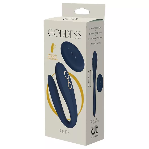Goddess Ares - buigbare duo vibrator - siliconen - blauw