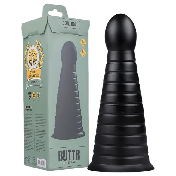 BUTTR Devil Dog - zuignap dildo (zwart)