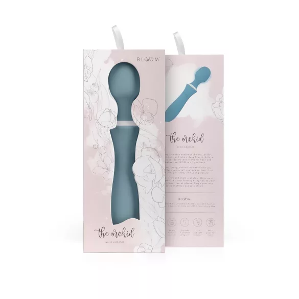 Bloom Orchid Wand - oplaadbare massage vibrator - turquoise