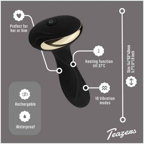 Teazers - anale vibrator met verwarmingsfunctie - siliconen zwart