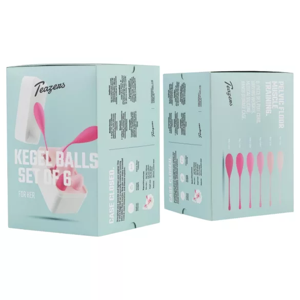 Teazers - kegelbal set - 6 stuks - siliconen - roze