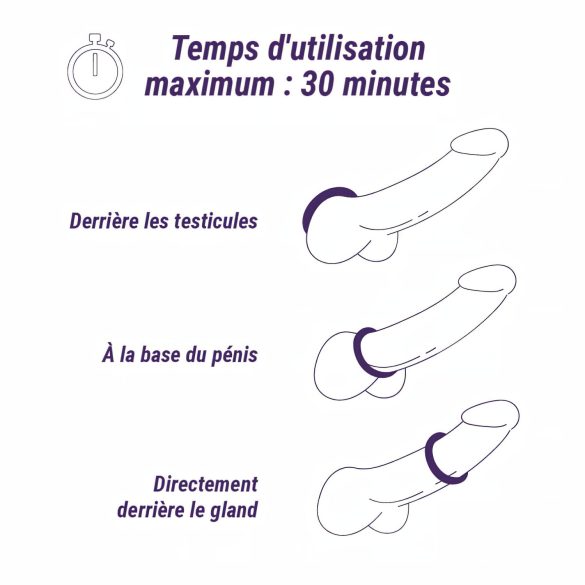 Boners - vibrerende penisring - oplaadbaar waterdicht - grijs