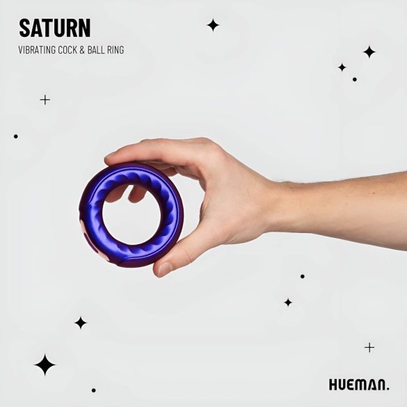 Hueman Saturn - oplaadbare vibrerende penisring - waterdicht - paars