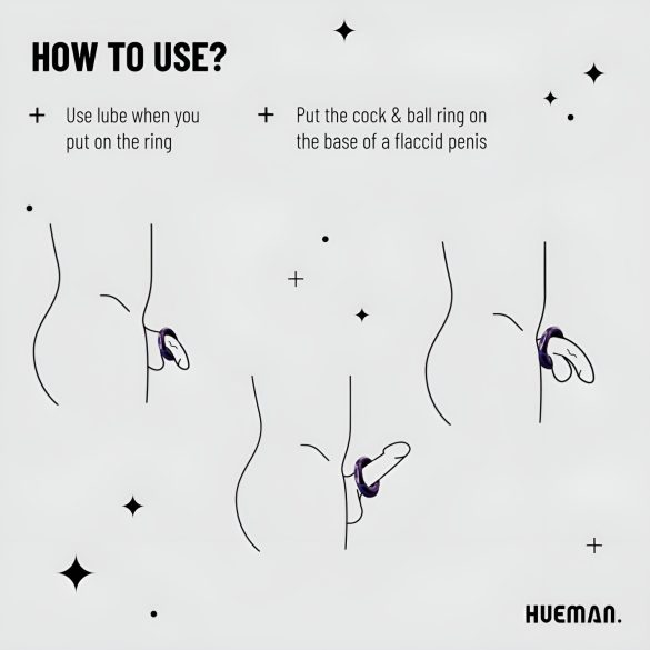 Hueman Saturn - oplaadbare vibrerende penisring - waterdicht - paars