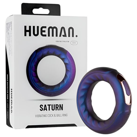 Hueman Saturn - oplaadbare vibrerende penisring - waterdicht - paars