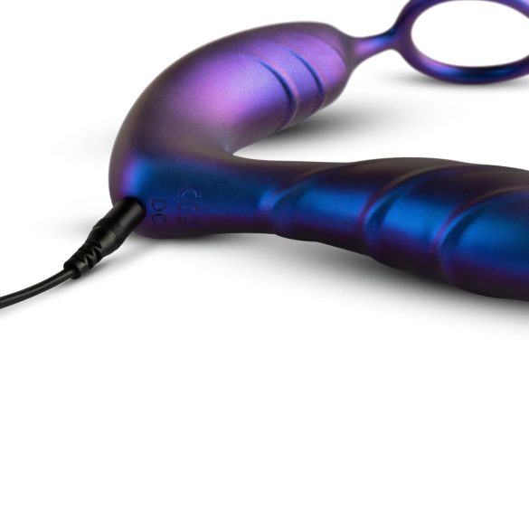 Hueman Black Hole - anale vibrator met afstandsbediening en penisring - paars