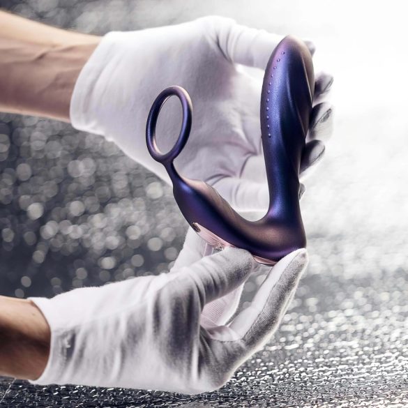 Hueman Black Hole - anale vibrator met afstandsbediening en penisring - paars