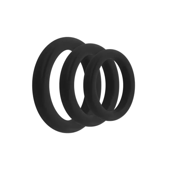 Easytoys - Penisring set - 3 stuks - siliconen - zwart