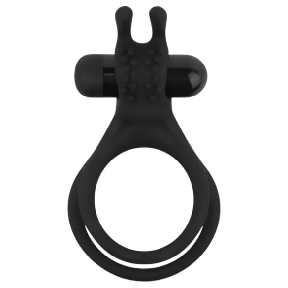 Easytoys - Vibrerende penis- en balring - siliconen - zwart