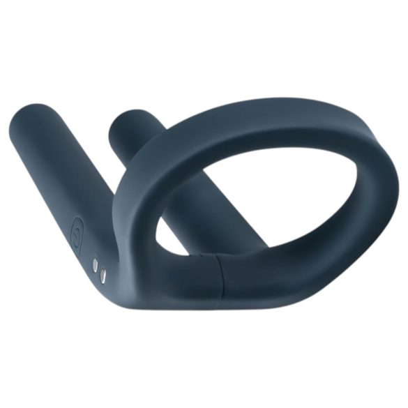 Boners - oplaadbare penisring en teelbalvibrator (blauw)