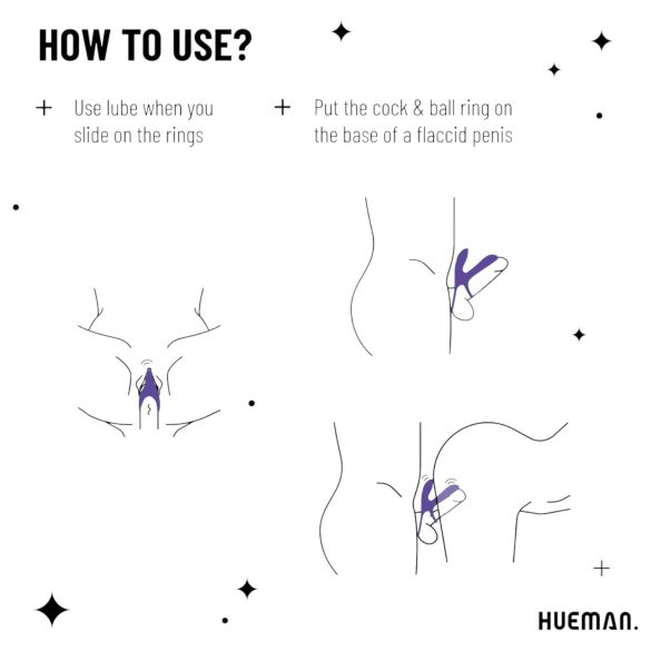 Hueman Infinity Ignite - vibrerende penis- en balring - paars