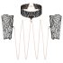 Rosy Gold - halsband en polsboeien set - zwart