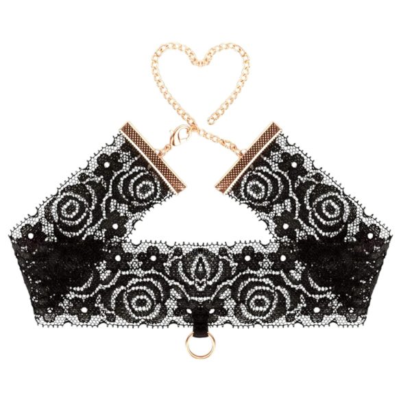 Rosy Gold - halsband en polsboeien set - zwart