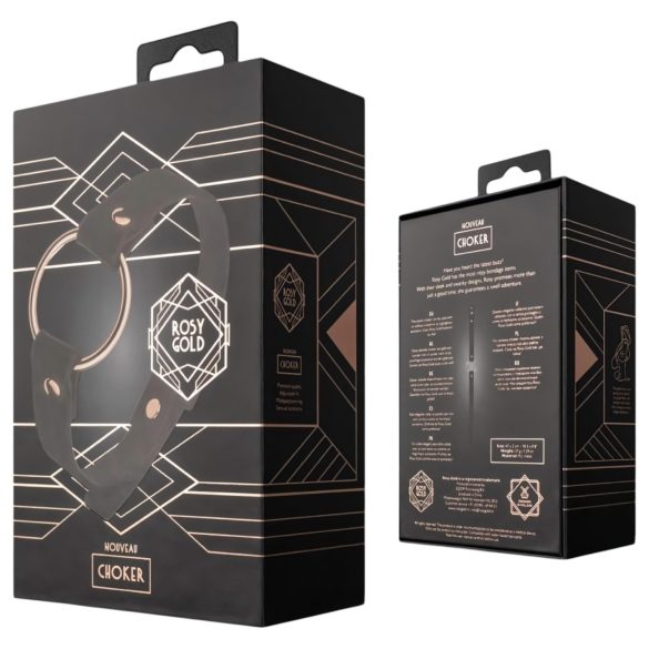 Rosy Gold - halsband - verstelbaar - zwart/roségoud