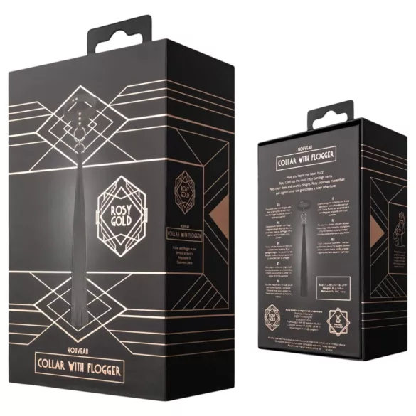 Rosy Gold - halsband en zweep - zwart