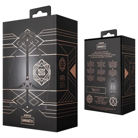 Rosy Gold - body harnas - verstelbaar - zwart/roségoud