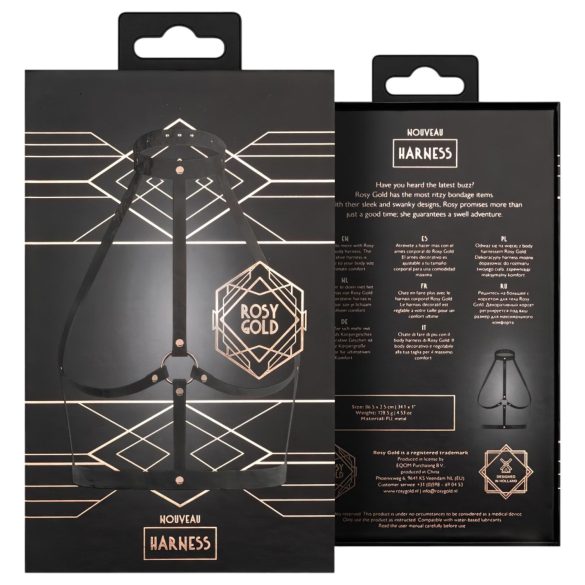 Rosy Gold - body harnas - verstelbaar - zwart/roségoud