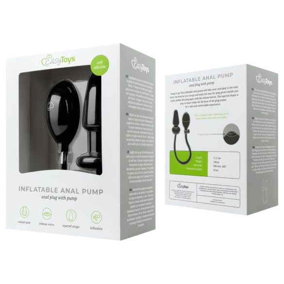 EasyToys - opblaasbare buttplug - zwart