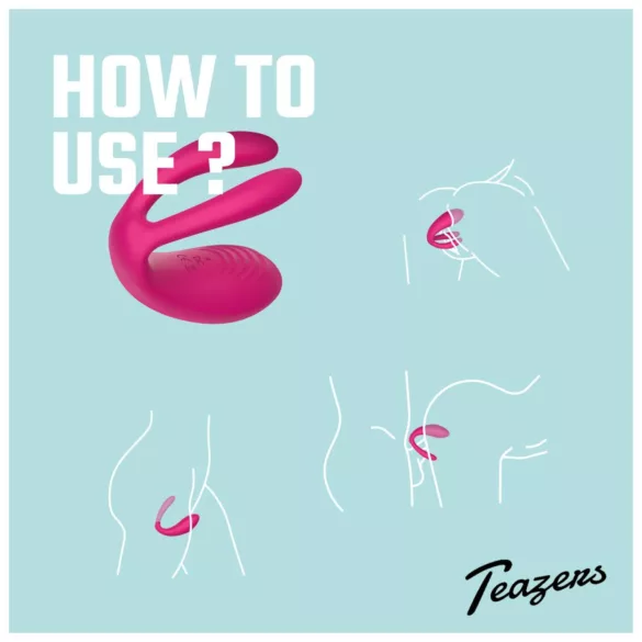 Teazers - duo vibrator - 3 motoren - siliconen roze