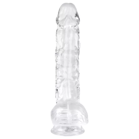 EasyToys - dildo met ballen - 13,5cm - transparant
