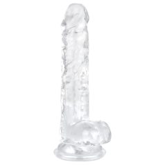EasyToys - dildo met ballen - transparant - 17cm