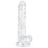 EasyToys - dildo met ballen - transparant - 17cm