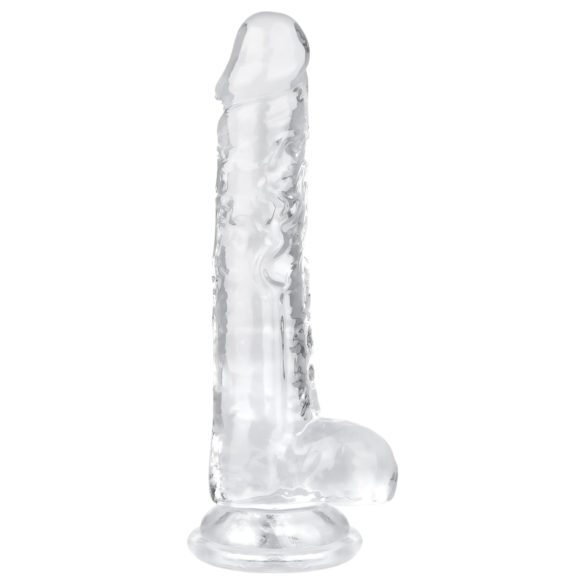 EasyToys - dildo met ballen - transparant - 17cm